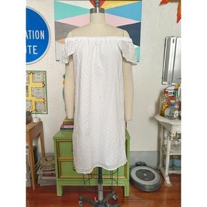 J. Crew Off-the-Shoulder Eyelet Summer Dress Size Medium
